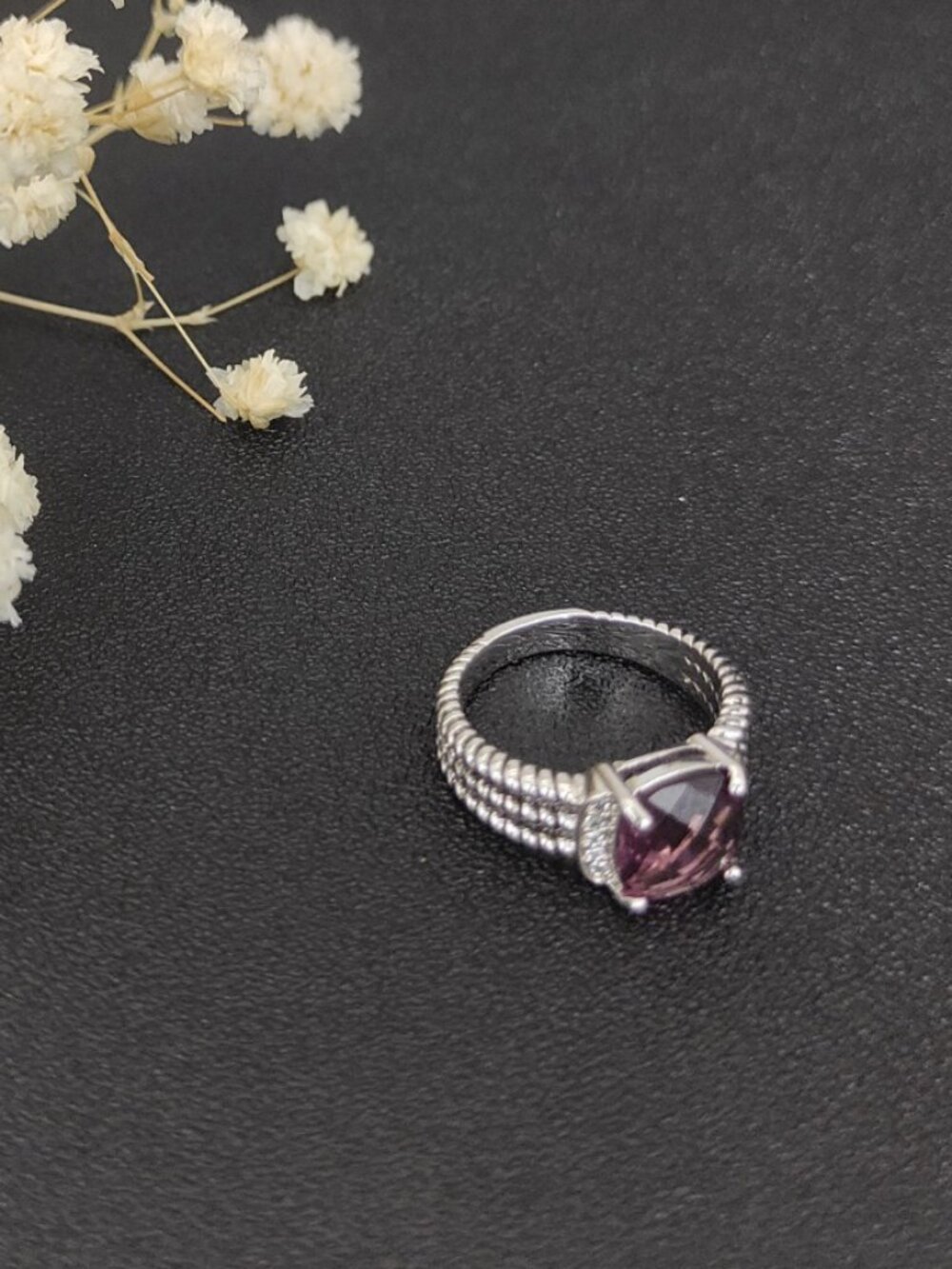 ⌚⌚⌚David Yurman Purple Diamond Ring, Size: 6-7-8-9 - Picture 2 of 5